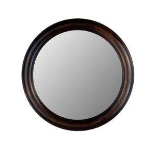   Round Mirror in Dark Walnut Bevel No, Size 33 Dia 