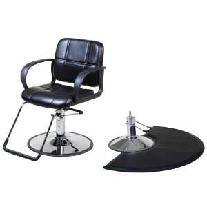  Hayworth Black Styling Chair With 1/2 Semi Circle Mat 