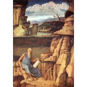   name St Jerome Reading in the Countryside 1, By Bellini Giovanni