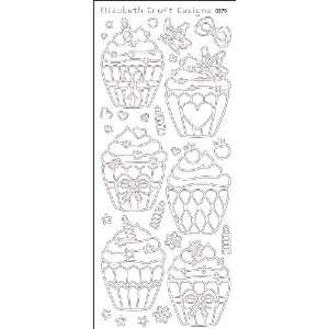  Cup Cakes Peel Off Stickers 4x9 Sheet: Black: Electronics