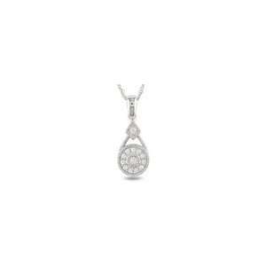   Round Fashion Pendant in Sterling Silver 1/10 CT. T.W. ss word charms