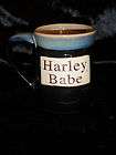 DARK BLUE HARLEY BABE MUG BY TUMBLEWEED POTTERY