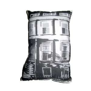  Build Your Block Brownstone Building I Pillow   Gray