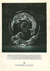1980 Steuben Glass   Chinese Sun Crystal Disc   Ad  