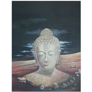  Buddha On The Desert~Bali Acrylic Painting~Canvas~Art 