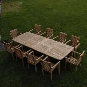   Table & 10 Balina Arm Chairs & Cushions: Patio, Lawn & Garden