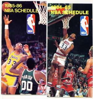    86 oversized NBA schedules JABBAR shown & MAGIC, BIRD, DR. J  