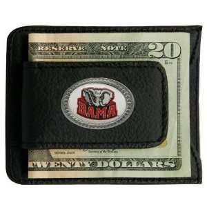  Alabama Crimson Tide Black Leather Card Holder & Money 