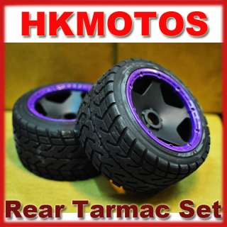 Rear Tarmac Tyres Tires Rims Wheels Set for 1/5 HPI 5B SS KSRC 002 RC 