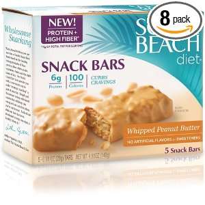 South Beach Diet Bar Snack Bar, Whipped Peanut Butter, 5 Count (Pack 