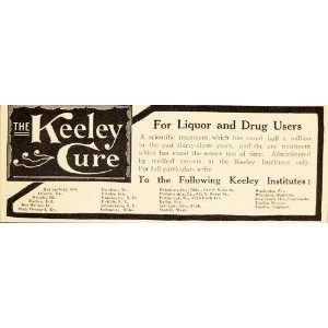  1913 Vintage Ad Keeley Cure Drug Alcoholism Institute 