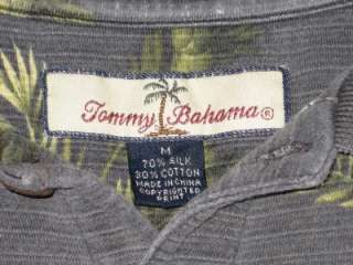 Mens Silk Blnd TOMMY BAHAMA Tropical Theme Polo Shirt M