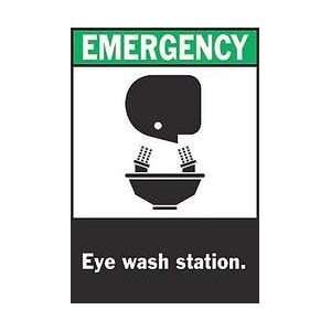 Sign,10x7,eye Wash Station,polyester   BRADY  Industrial 