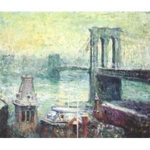   Oil Reproduction   Ernest Lawson   32 x 26 inches   Brooklyn Bridge