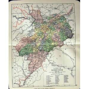    1902 Map Counties Scotland Roxburgh Jedburgh Kelso