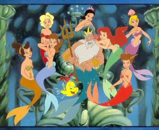 Disney Little Mermaid & King Triton sisters Lithograph  
