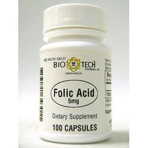  Bio Tech   Folic Acid 5 mg 100 caps Health & Personal 