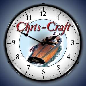  Chris Craft Barrel Back Lighted Wall Clock: Home & Kitchen