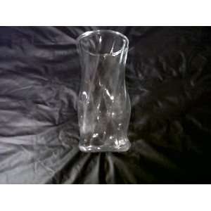  BRODY COMPANY Swirled Glass Vase 9 1/2 Inch Clear Glass 