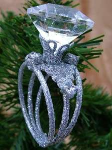 Bridal Diamond Wedding Ring Favor Christmas Ornament  