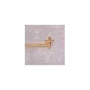   Inspirational Gold Plated Religious Tie Bar with Cross: Home & Kitchen