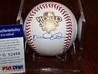 MARK LOWE (Texas Rangers) signed 2010 World Series baseball w/PSA COA