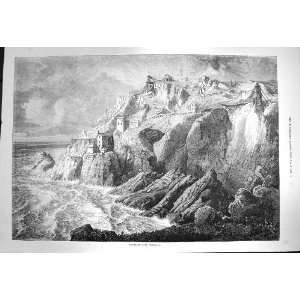    1872 Botallack Mine Cornwall Sea Cliffs England