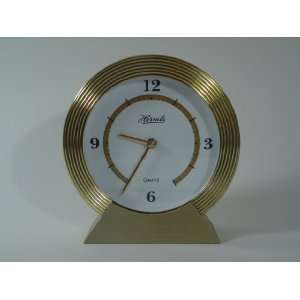   Brass Contemporary Mantel Clock German Made by Hermle: Home & Kitchen