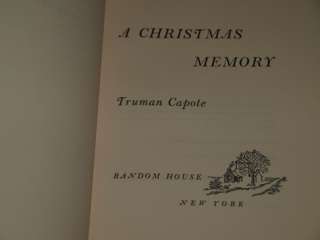 TRUMAN CAPOTE SIGNED A CHRISTMAS MEMORY LIMITED EDITION  