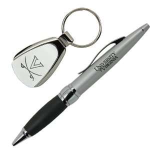  NCAA Virginia Cavaliers Silvertone Brass Pen & Keychain 
