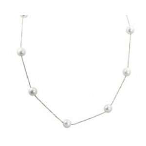   Fresh Water Cultured Pearl Station Necklace  17 Katarina Jewelry