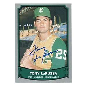  Tony LaRussa Autographed/Signed 1989 Pacific Trading Card 