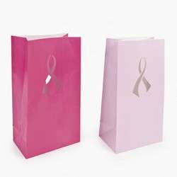   Pink Ribbon Luminary Bags 10H breast Cancer relay for Life NEW  