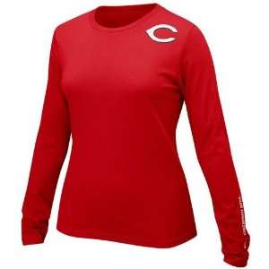   Reds Red Ladies Laverne Long Sleeve T shirt: Sports & Outdoors