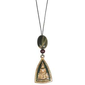   Buddhist Medallion & Rainforrest Mala Bead Amulet 
