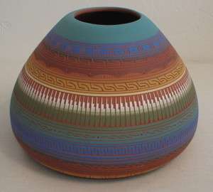 Navajo Indian Pottery Painted Etched C. Torres  