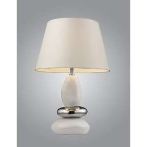 Light Table Lamp In A White & Chrome Finish 