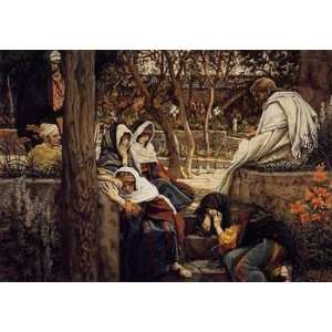  James Tissot Figure Canvas Art Repro Jesus at Bethany: Home & Kitchen