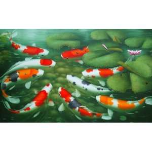  Acrylic on Canvas Koi Fish Large (Indonesia): Home 