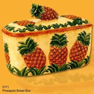 Pineapple Ceramic Bread Box:  Kitchen & Dining