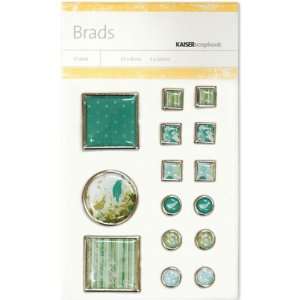  Kaisercraft Metal and Epoxy Brads 15/Pkg, Ever Blooming 