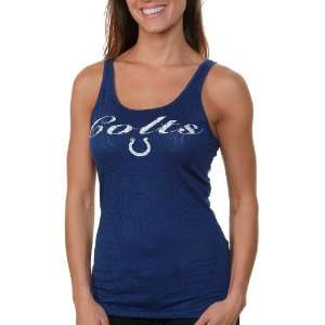   Colts Ladies B3 Burnout Logo Tank Top   Royal Blue: Sports & Outdoors