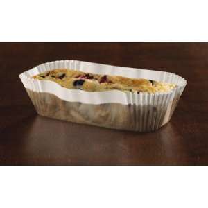  White Fluted Oblong Loaf Liners   7 5/16 Inches Kitchen 