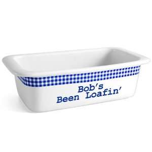  Personalized Blue Gingham Loaf Pan: Home & Kitchen
