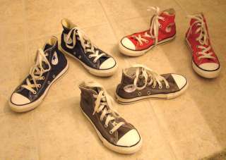   All Star Chuck Taylor girls boys 12 1 1.5 red gray blue shoes high top