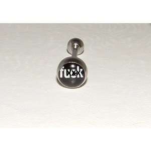  X Rated (XXXX) Logo Tongue Ring Barbell 316L Stainless 