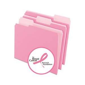  Two Tone File Folders, 1/3 Cut Top Tab, Letter, Pink/Light 