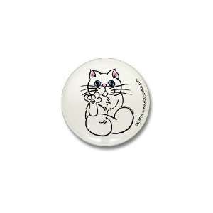  Longhair ASL Kitty Cat Mini Button by  Patio 