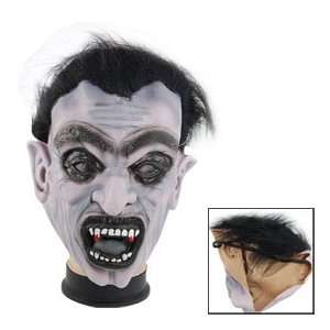   Halloween Accessory Black Hair Grey Rubber Zombie Mask: Toys & Games