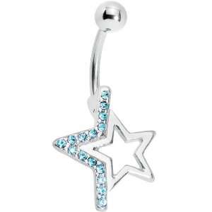    Aqua Gem Super Star Punch Out Belly Ring: Body Candy: Jewelry